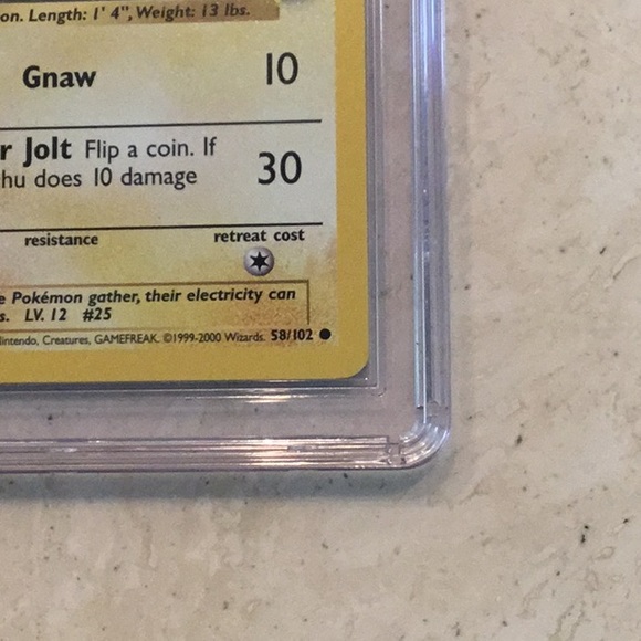 Pokemon Pikachu 1999-2000 4th Print 58/102 Base Set CGC 7.5 TCG #58 1999 - Picture 4 of 9